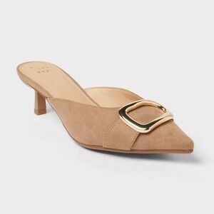 A New Day Larissa Pointed Toe Mule Heels Beige 9 New With Tags